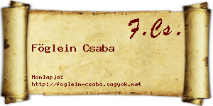 Föglein Csaba névjegykártya