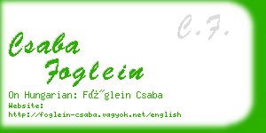 csaba foglein business card